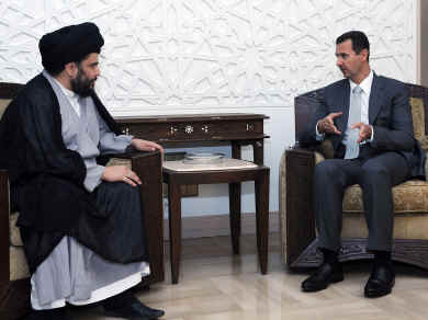 President al-Assad Receives  leader of Al-Sadr Movement in Iraq , Muqtada al-Sadr