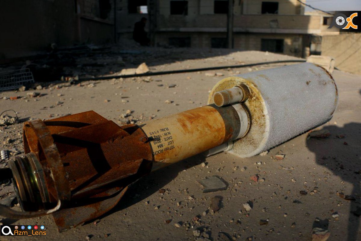 A rocket of the type allegedly used in chlorine attacks