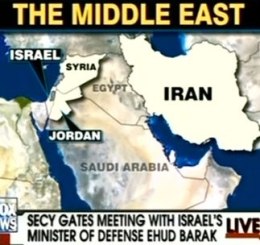 According to Fox News, Egypt lies between Syria and Iran