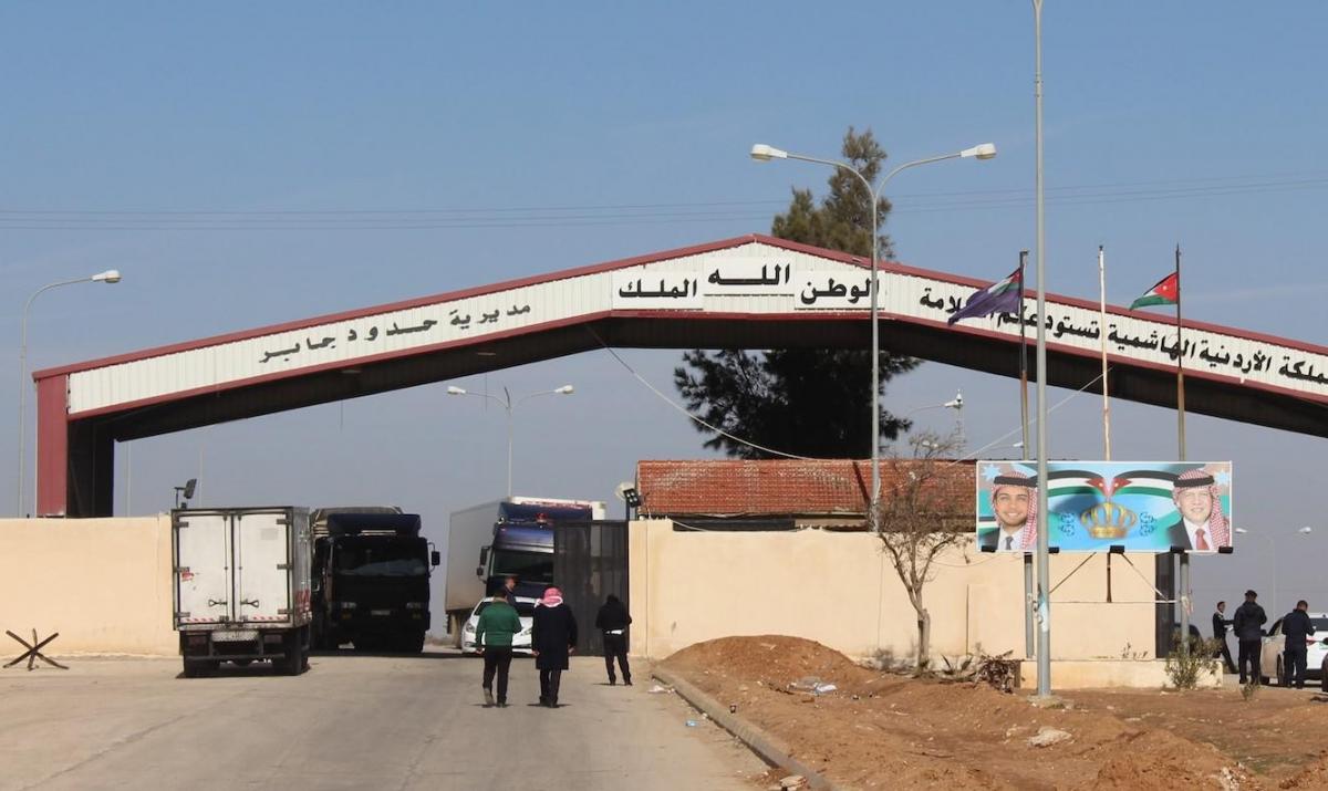 The Jaber-Nasib crossing point between Jordan and Syria. Drivers using it have tested positive for Covid-19