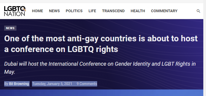 The headline from LGBTQ Nation