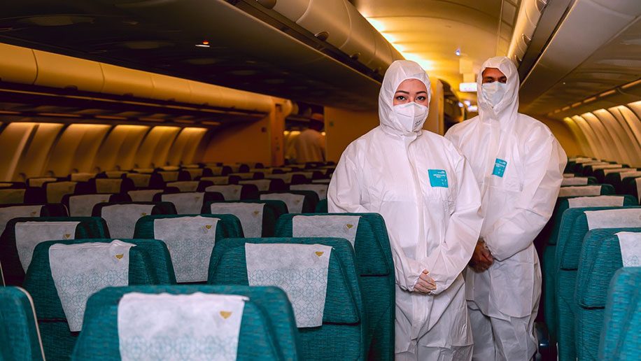 Welcome aboard Oman Air: cabin crew show off their new protective uniforms