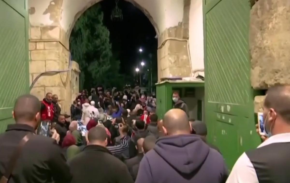 Palestinians flocked to the al-Aqsa mosque compound in Jerusalem when it reopened at the end of May