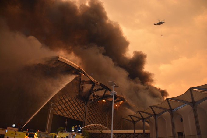 The fire at Jeddah station on Sunday