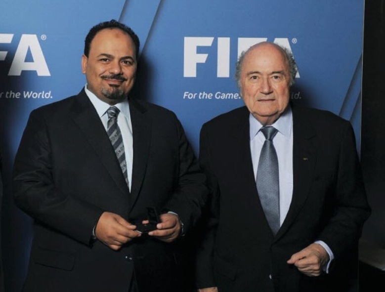 Garoub (left) seen here with former Fifa chief Sepp Blatter, is a member of the world football body's legal committee