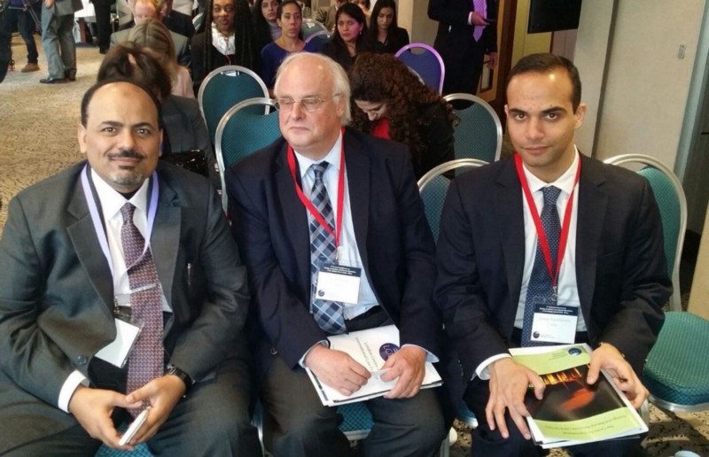 Garoub (left) and Papadopoulos (right) at the London conference in March 2016