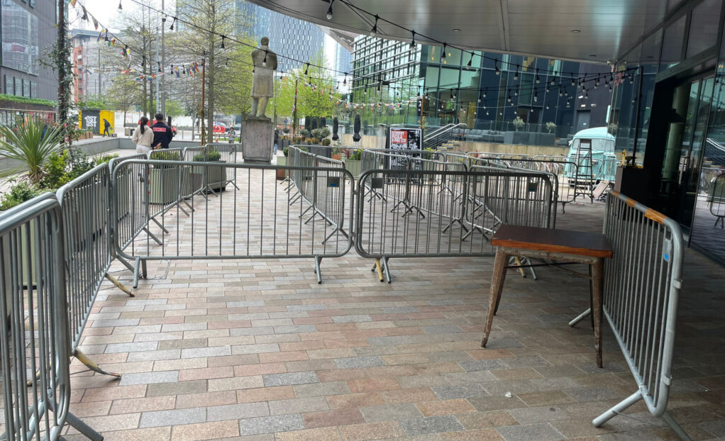 Barricades in Manchester