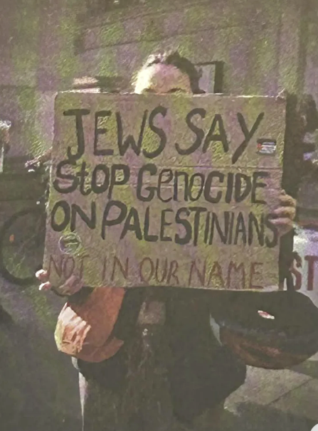 Genocide placard