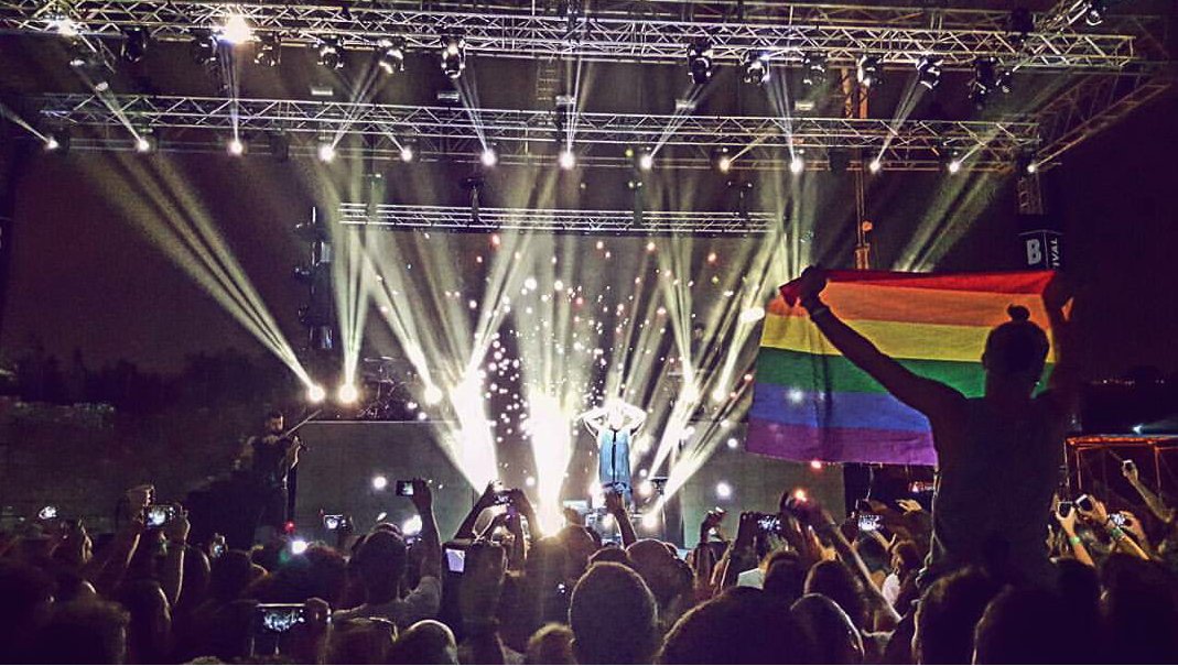 Mashrou' Leila performing in Byblos, Lebanon