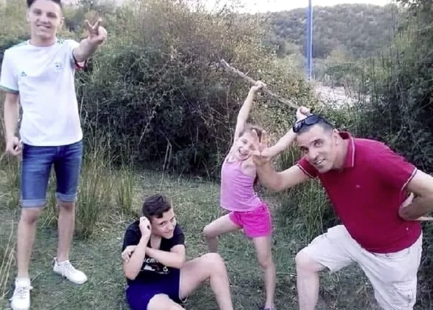 Yacine Mebarki with his children