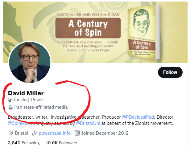 Miller's Twitter profile