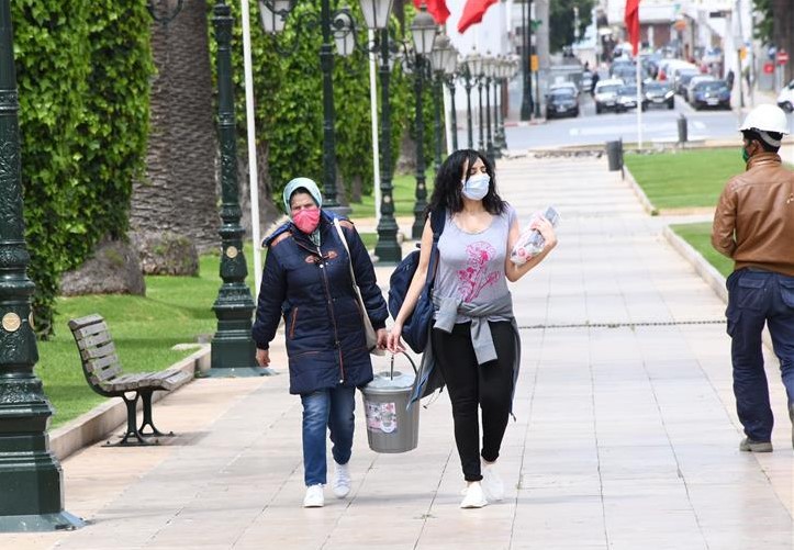Face masks are compulsory when outdoors in Morocco. Photo: Xinhua