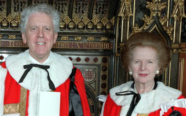 Thatcher's private secretary Charles Powell (left) wrote reports of secret meetings with Bush and Cheney